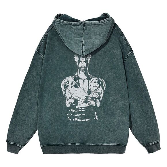 HOKURO ZORO NOTHING HAPPENED VINTAGE HOODIE Green Graphic Print Hoodie M Nwt - Picture 1 of 7